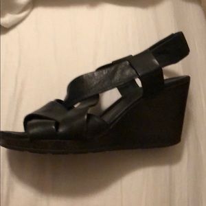 Wedge black shoes. Nike sole for long wearing